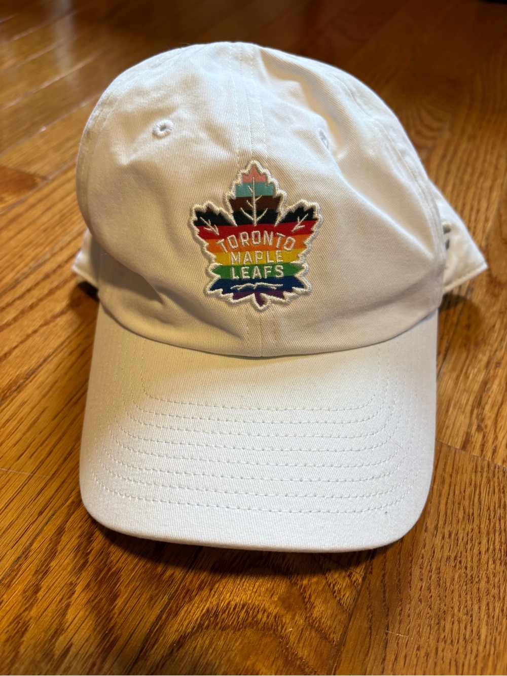 RARE Toronto Maple Leafs Pride Hat Canada Hockey White Dad Hat